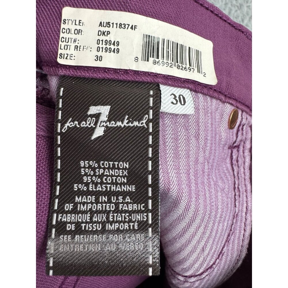 Metallic Purple Denim Shorts Womens Size 30 NWT 7 For All Mankind Cotton/Spandex - Picture 3 of 14